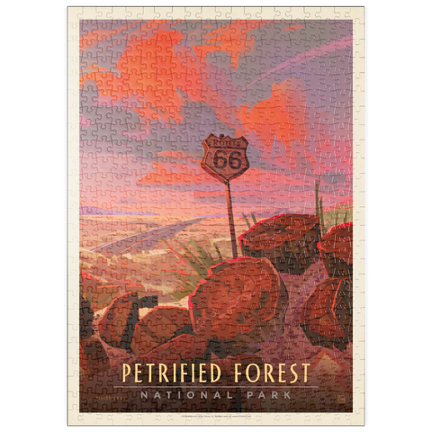 Darstellung des Puzzle Motivs Petrified Forest National Park: Route 66, Vintage Poster puzzleplate Petrified Forest National Park: Route 66, Vintage Poster 500 Puzzle