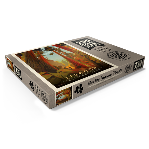 Darstellung des Puzzle Motivs Redwood National Park: Whispering Wind, Vintage Poster Redwood National Park: Whispering Wind, Vintage Poster 200 Puzzle Schachtel Ansicht1