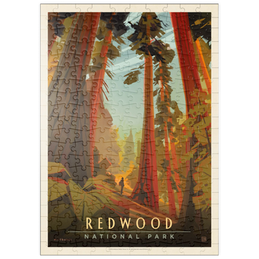 Darstellung des Puzzle Motivs puzzleplate Redwood National Park: Whispering Wind, Vintage Poster 200 Puzzle