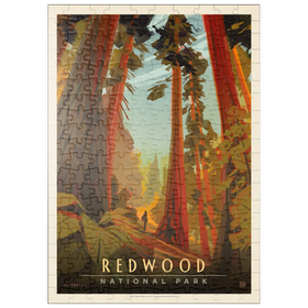Darstellung des Puzzle Motivs Redwood National Park: Whispering Wind, Vintage Poster - Puzzleteile: 200