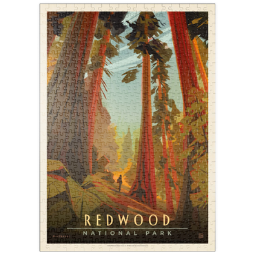 Darstellung des Puzzle Motivs puzzleplate Redwood National Park: Whispering Wind, Vintage Poster 500 Puzzle