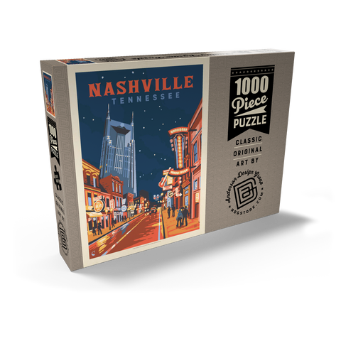 Darstellung des Puzzle Motivs Nashville, TN: Broadway Lights, Vintage Poster Nashville, TN: Broadway Lights, Vintage Poster 1000 Puzzle Schachtel Ansicht2