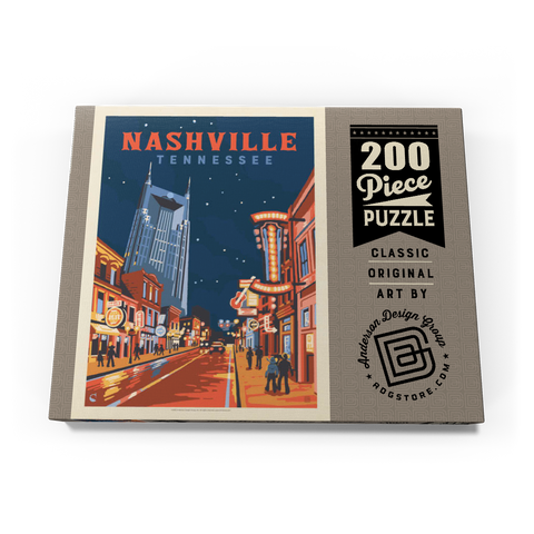 Darstellung des Puzzle Motivs Nashville, TN: Broadway Lights, Vintage Poster Nashville, TN: Broadway Lights, Vintage Poster 200 Puzzle Schachtel Ansicht3