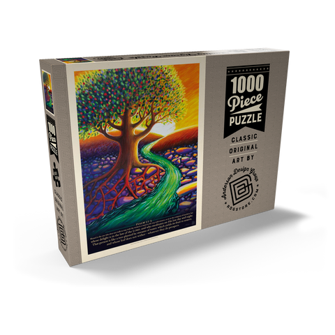 Darstellung des Puzzle Motivs Psalm 1:1-3, Vintage Poster Psalm 1:1-3, Vintage Poster 1000 Puzzle Schachtel Ansicht2