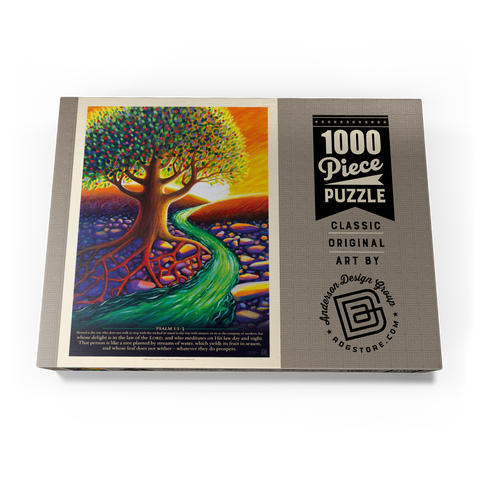 Darstellung des Puzzle Motivs Psalm 1:1-3, Vintage Poster Psalm 1:1-3, Vintage Poster 1000 Puzzle Schachtel Ansicht3