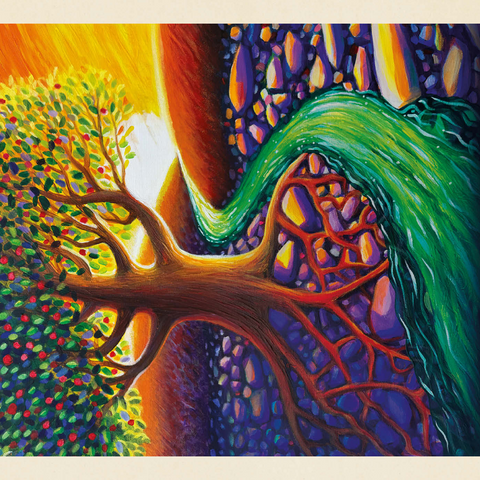 Darstellung des Puzzle Motivs Psalm 1:1-3, Vintage Poster Psalm 1:1-3, Vintage Poster 1000 Puzzle 3D Modell