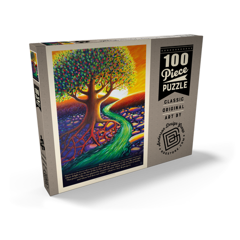 Darstellung des Puzzle Motivs Psalm 1:1-3, Vintage Poster Psalm 1:1-3, Vintage Poster 100 Puzzle Schachtel Ansicht2