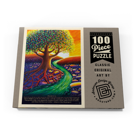 Darstellung des Puzzle Motivs Psalm 1:1-3, Vintage Poster Psalm 1:1-3, Vintage Poster 100 Puzzle Schachtel Ansicht3