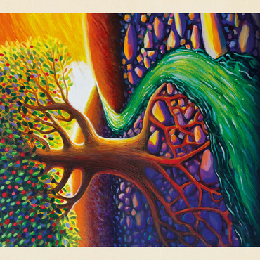 Darstellung des Puzzle Motivs Psalm 1:1-3, Vintage Poster 100 Puzzle 3D Modell