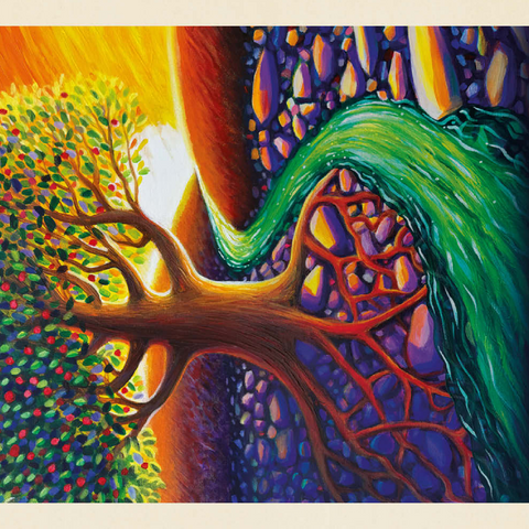 Darstellung des Puzzle Motivs Psalm 1:1-3, Vintage Poster Psalm 1:1-3, Vintage Poster 100 Puzzle 3D Modell