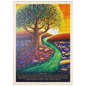 Darstellung des Puzzle Motivs Psalm 1:1-3, Vintage Poster - Puzzleteile: 200