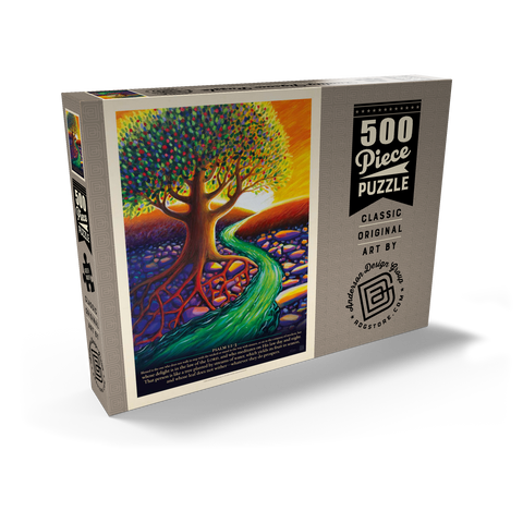 Darstellung des Puzzle Motivs Psalm 1:1-3, Vintage Poster Psalm 1:1-3, Vintage Poster 500 Puzzle Schachtel Ansicht2