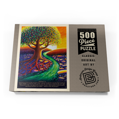 Darstellung des Puzzle Motivs Psalm 1:1-3, Vintage Poster Psalm 1:1-3, Vintage Poster 500 Puzzle Schachtel Ansicht3