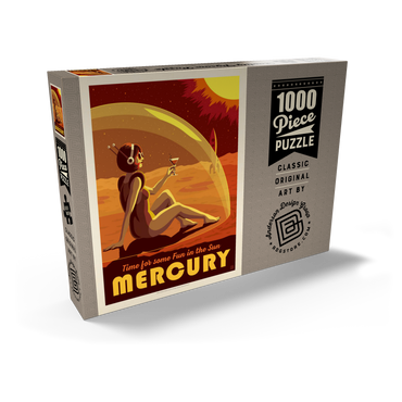 Darstellung des Puzzle Motivs Mercury: Fun In The Sun, Vintage Poster 1000 Puzzle Schachtel Ansicht2