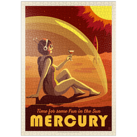 Darstellung des Puzzle Motivs Quecksilber: Spaß in der Sonne, Vintage Poster - Puzzleteile: 1000