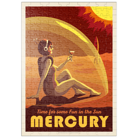 Darstellung des Puzzle Motivs Quecksilber: Spaß in der Sonne, Vintage Poster - Puzzleteile: 200