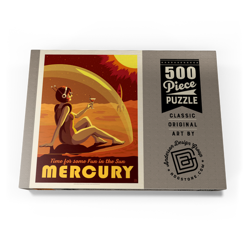 Darstellung des Puzzle Motivs Quecksilber: Spaß in der Sonne, Vintage Poster Mercury: Fun In The Sun, Vintage Poster 500 Puzzle Schachtel Ansicht3