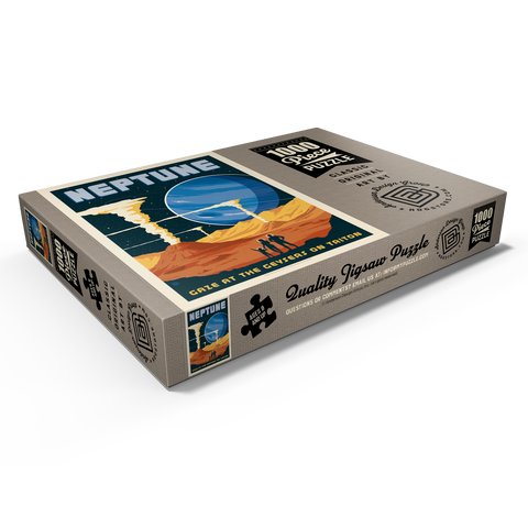 Darstellung des Puzzle Motivs Neptun: Die Geysire von Triton, Vintage Poster Neptune: The Geysers Of Triton, Vintage Poster 1000 Puzzle Schachtel Ansicht1