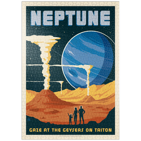 Darstellung des Puzzle-Motivs Neptun: Die Geysire von Triton, Vintage Poster – Puzzleteile: 1000