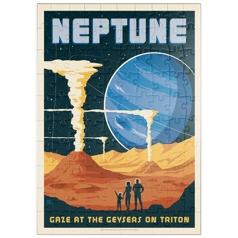 Darstellung des Puzzle Motivs Neptun: Die Geysire von Triton, Vintage Poster puzzleplate Neptune: The Geysers Of Triton, Vintage Poster 100 Puzzle