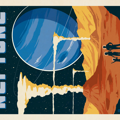 Darstellung des Puzzle Motivs Neptun: Die Geysire von Triton, Vintage Poster Neptune: The Geysers Of Triton, Vintage Poster 200 Puzzle 3D Modell