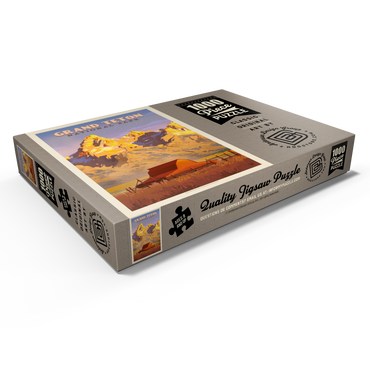 Darstellung des Puzzle Motivs Grand Teton National Park: Barn, Vintage Poster 1000 Puzzle Schachtel Ansicht1