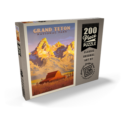 Darstellung des Puzzle Motivs Grand Teton National Park: Scheune, Vintage Poster Grand Teton National Park: Barn, Vintage Poster 200 Puzzle Schachtel Ansicht2