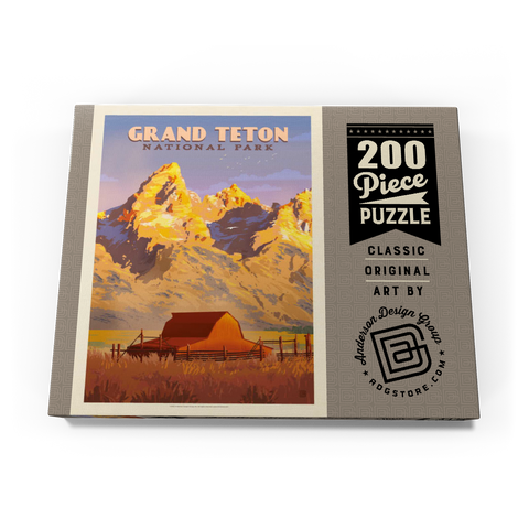 Darstellung des Puzzle Motivs Grand Teton National Park: Scheune, Vintage Poster Grand Teton National Park: Barn, Vintage Poster 200 Puzzle Schachtel Ansicht3