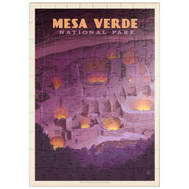 Darstellung des Puzzle Motivs puzzleplate Mesa Verde National Park: Evening Glow, Vintage Poster 100 Puzzle