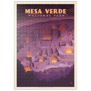 Darstellung des Puzzle Motivs puzzleplate Mesa Verde National Park: Evening Glow, Vintage Poster 500 Puzzle