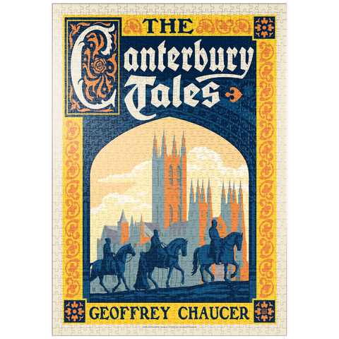 Darstellung des Puzzle Motivs Die Canterbury-Erzählungen: Geoffrey Chaucer, Vintage Poster puzzleplate The Canterbury Tales: Geoffrey Chaucer, Vintage Poster 1000 Puzzle