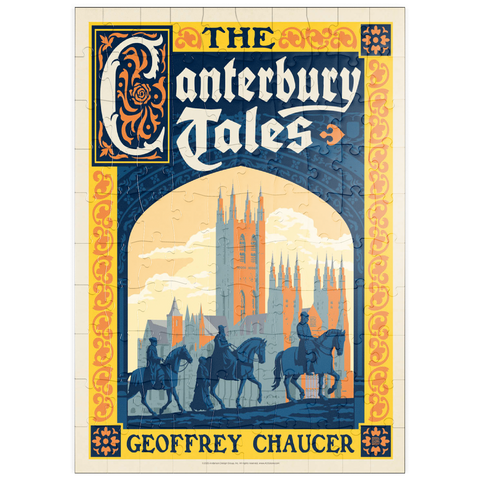 Darstellung des Puzzle Motivs Die Canterbury-Erzählungen: Geoffrey Chaucer, Vintage Poster puzzleplate The Canterbury Tales: Geoffrey Chaucer, Vintage Poster 100 Puzzle