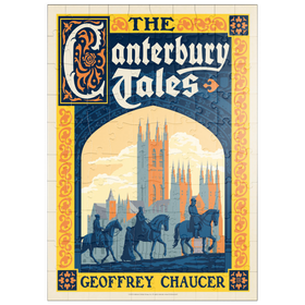 Darstellung des Puzzle Motivs Die Canterbury-Erzählungen: Geoffrey Chaucer, Vintage Poster - Puzzleteile: 100