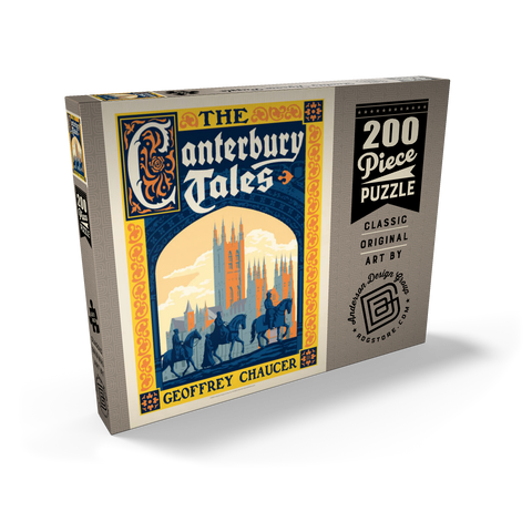 Darstellung des Puzzle Motivs Die Canterbury-Erzählungen: Geoffrey Chaucer, Vintage Poster The Canterbury Tales: Geoffrey Chaucer, Vintage Poster 200 Puzzle Schachtel Ansicht2