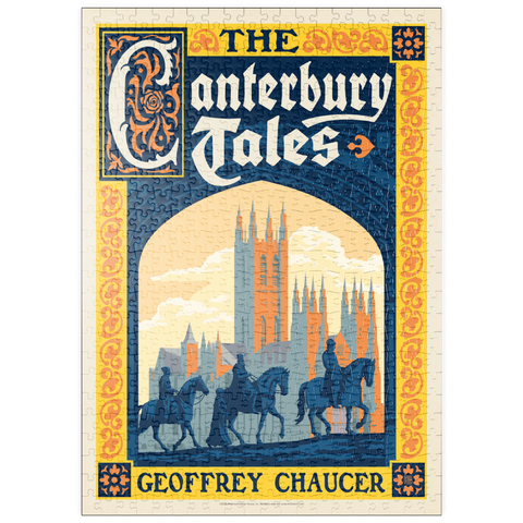 Darstellung des Puzzle Motivs Die Canterbury-Erzählungen: Geoffrey Chaucer, Vintage Poster puzzleplate The Canterbury Tales: Geoffrey Chaucer, Vintage Poster 500 Puzzle