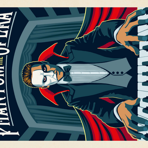 Darstellung des Puzzle Motivs Das Phantom der Oper: Gaston Laroux, Vintage Poster The Phantom Of The Opera: Gaston Laroux, Vintage Poster 1000 Puzzle 3D Modell