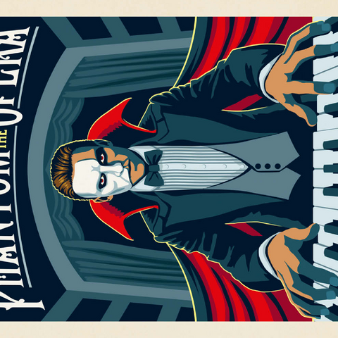 Darstellung des Puzzle Motivs Das Phantom der Oper: Gaston Laroux, Vintage Poster The Phantom Of The Opera: Gaston Laroux, Vintage Poster 100 Puzzle 3D Modell