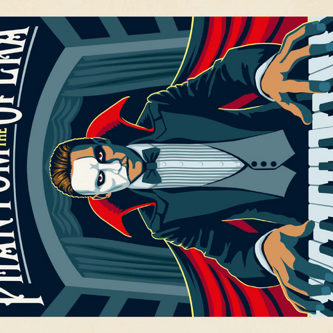 Darstellung des Puzzle Motivs Das Phantom der Oper: Gaston Laroux, Vintage Poster The Phantom Of The Opera: Gaston Laroux, Vintage Poster 200 Puzzle 3D Modell