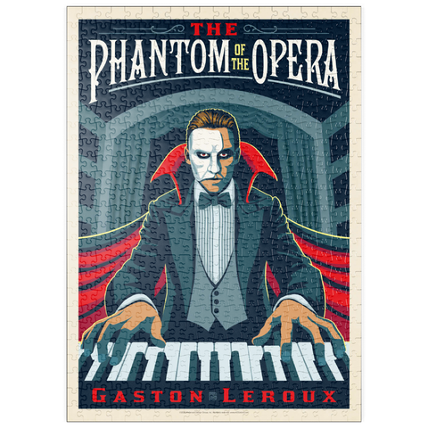 Darstellung des Puzzle Motivs Das Phantom der Oper: Gaston Laroux, Vintage Poster puzzleplate The Phantom Of The Opera: Gaston Laroux, Vintage Poster 500 Puzzle
