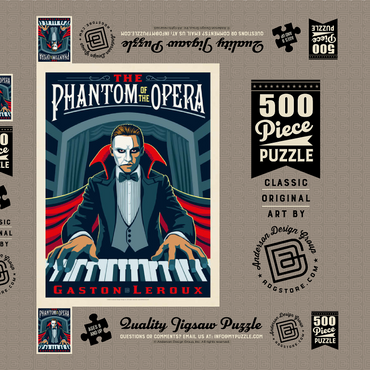 Darstellung des Puzzle Motivs The Phantom Of The Opera: Gaston Laroux, Vintage Poster 500 Puzzle Schachtel 3D Modell