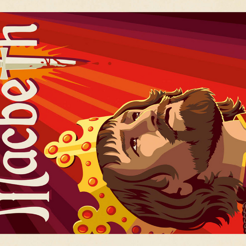 Darstellung des Puzzle Motivs MacBeth: William Shakespeare, Vintage Poster MacBeth: William Shakespeare, Vintage Poster 100 Puzzle 3D Modell