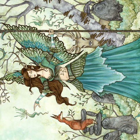 Darstellung des Puzzle Motivs Waldfest-Fee – Amy Brown Woodland Gathering Fairy – Amy Brown 1000 Puzzle 3D Modell