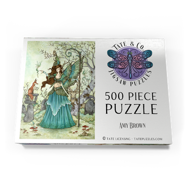 Darstellung des Puzzle Motivs Woodland Gathering Fairy – Amy Brown 500 Puzzle Schachtel Ansicht3