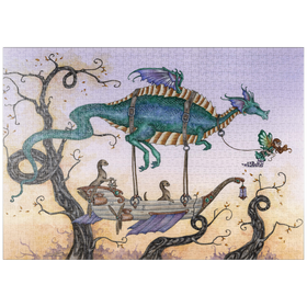 Darstellung des Puzzle-Motivs Das Luftschiff Voyage – Amy Brown – Puzzleteile: 1000