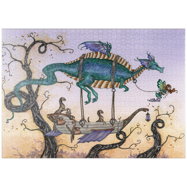 Darstellung des Puzzle Motivs puzzleplate The Voyage Airship – Amy Brown 1000 Puzzle