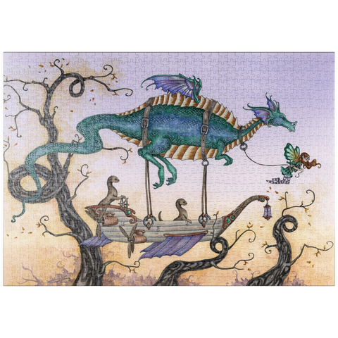 Darstellung des Puzzle Motivs Das Luftschiff Voyage – Amy Brown puzzleplate The Voyage Airship – Amy Brown 1000 Puzzle