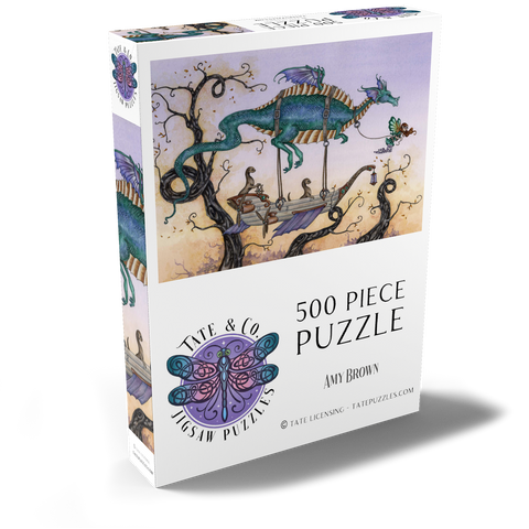 Darstellung des Puzzle Motivs Das Luftschiff Voyage – Amy Brown The Voyage Airship – Amy Brown 500 Puzzle Schachtel Ansicht2