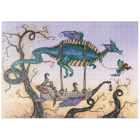 Darstellung des Puzzle Motivs Das Luftschiff Voyage – Amy Brown puzzleplate The Voyage Airship – Amy Brown 500 Puzzle