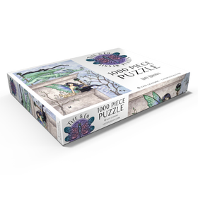 Darstellung des Puzzle Motivs Windbeobachter Drache – Amy brown - Puzzleteile: 1000