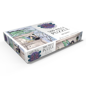 Alternative Darstellung des Puzzle-Motivs Windbeobachter Drache – Amy brown – Puzzleteile: 500